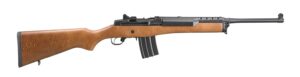 Semi-automatic rifle with wooden stock and magazine