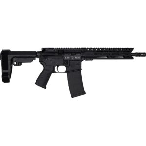 Black AR-15 style rifle with magazine