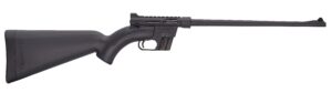 Black survival rifle isolated on white background