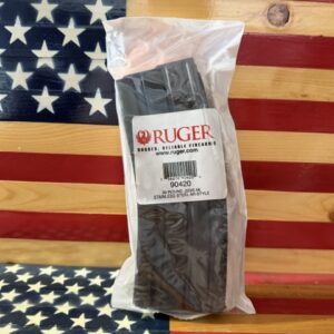 Ruger rifle magazine in packaging on American flag background
