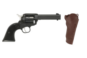 Ruger .22 caliber revolver with leather holster