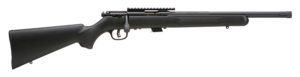Black bolt-action rifle isolated on white background