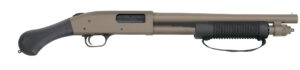 Pump-action shotgun with pistol grip, side view