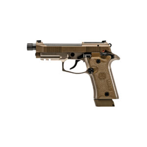 Tan Beretta 80X Cheetah semi-automatic pistol side view