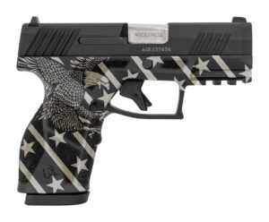 Handgun with American flag and eagle design
