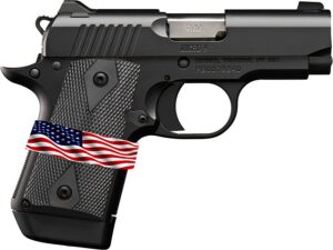Compact 9mm handgun with American flag graphic