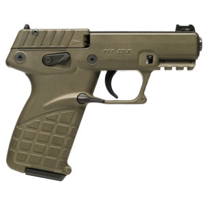 Olive green P17 .22LR handgun close-up