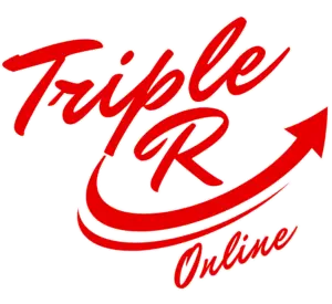 Red Triple R Online logo with arrow