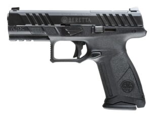 Black Beretta APX semi-automatic pistol on white background