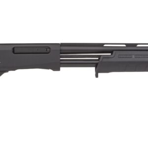Stacked black tactical rifles on white background