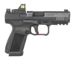 Canik METE SF pistol with mounted red-dot optic